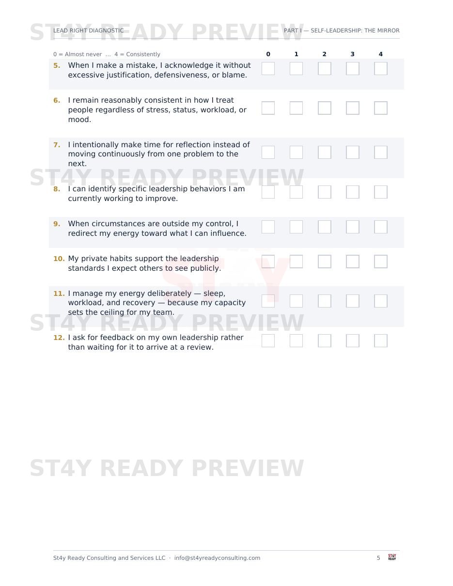 Lead Right: The Leadership Diagnostic — sample page 3