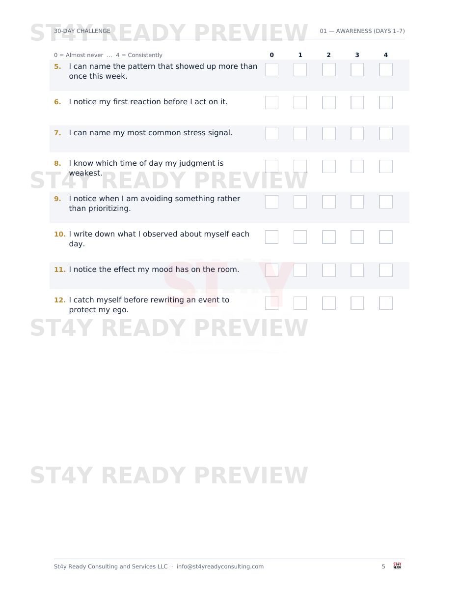 The 30-Day Leadership Challenge — sample page 3